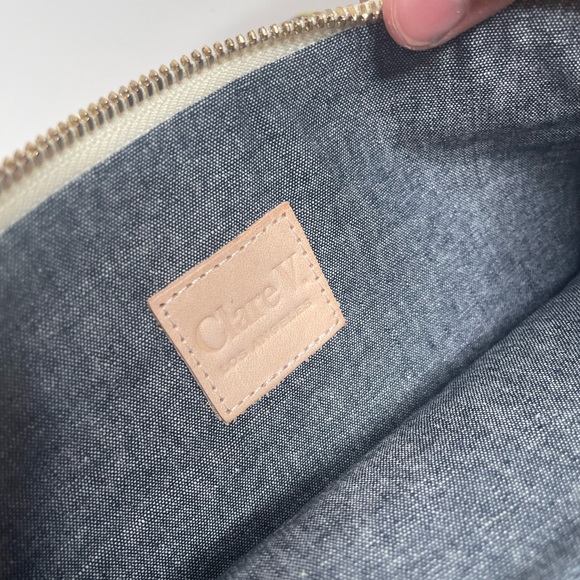 Clare Vivier Clare V. Clutch Fold Over Zip Leather Yellow Riviera Snake - Picture 5 of 6